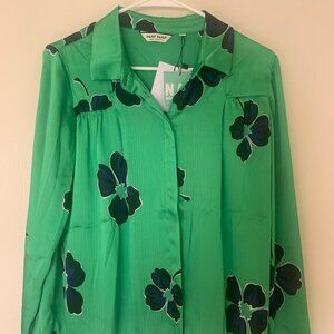 Green Naf Naf blouse shirt new Flowers
